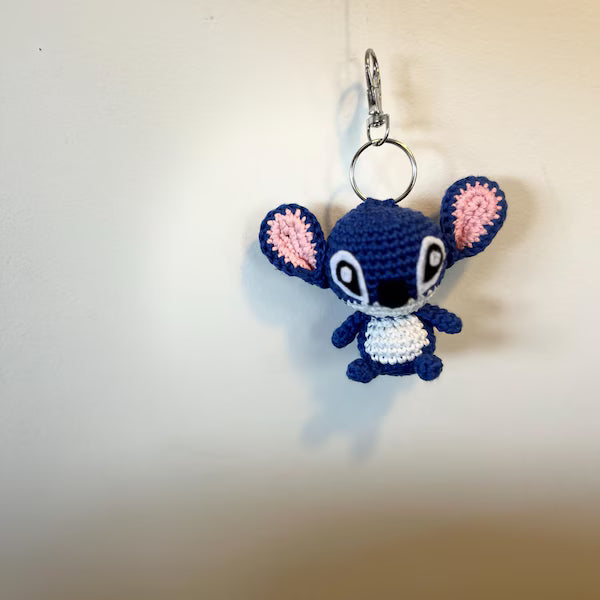 PDF File Amigurumi Mini doll keychain pattern, crochet Blue Alien Amigurumi