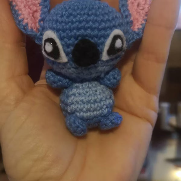 PDF File Amigurumi Mini doll keychain pattern, crochet Blue Alien Amigurumi