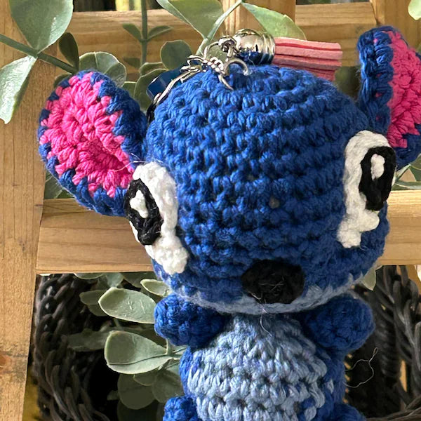 PDF File Amigurumi Mini doll keychain pattern, crochet Blue Alien Amigurumi