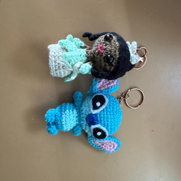 PDF File Amigurumi Mini doll keychain pattern, crochet Blue Alien Amigurumi