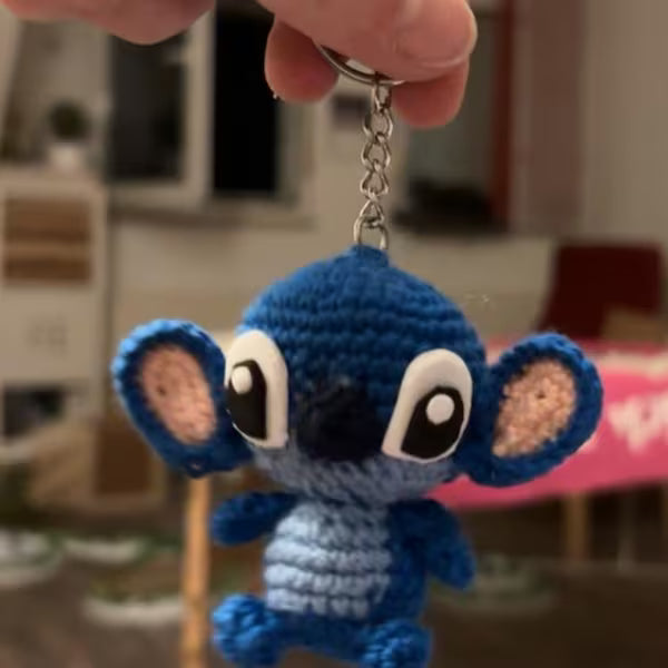 PDF File Amigurumi Mini doll keychain pattern, crochet Blue Alien Amigurumi