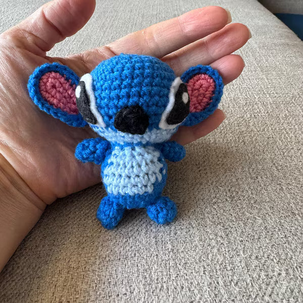 PDF File Amigurumi Mini doll keychain pattern, crochet Blue Alien Amigurumi