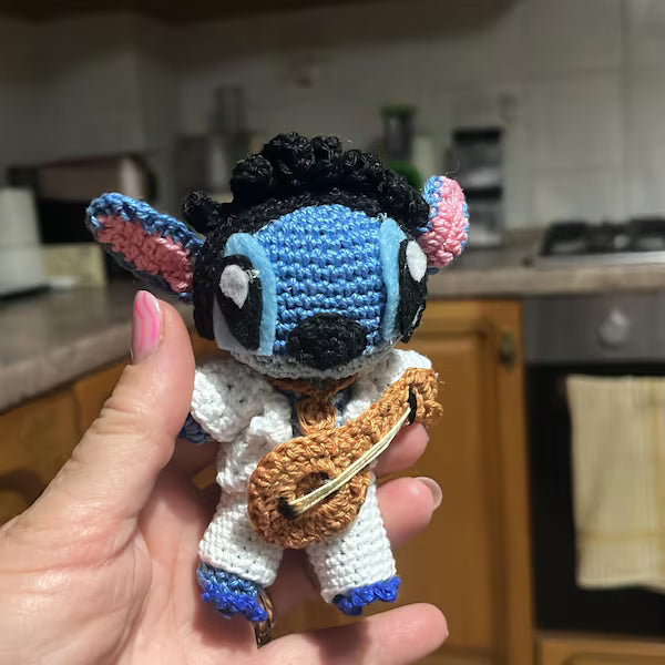PDF File Amigurumi Mini doll keychain pattern, crochet Blue Alien Amigurumi