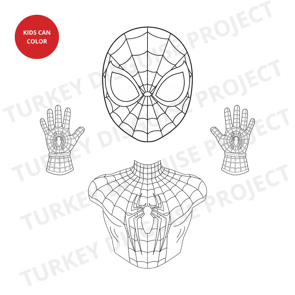 Spiderman Turkey Disguise Printable