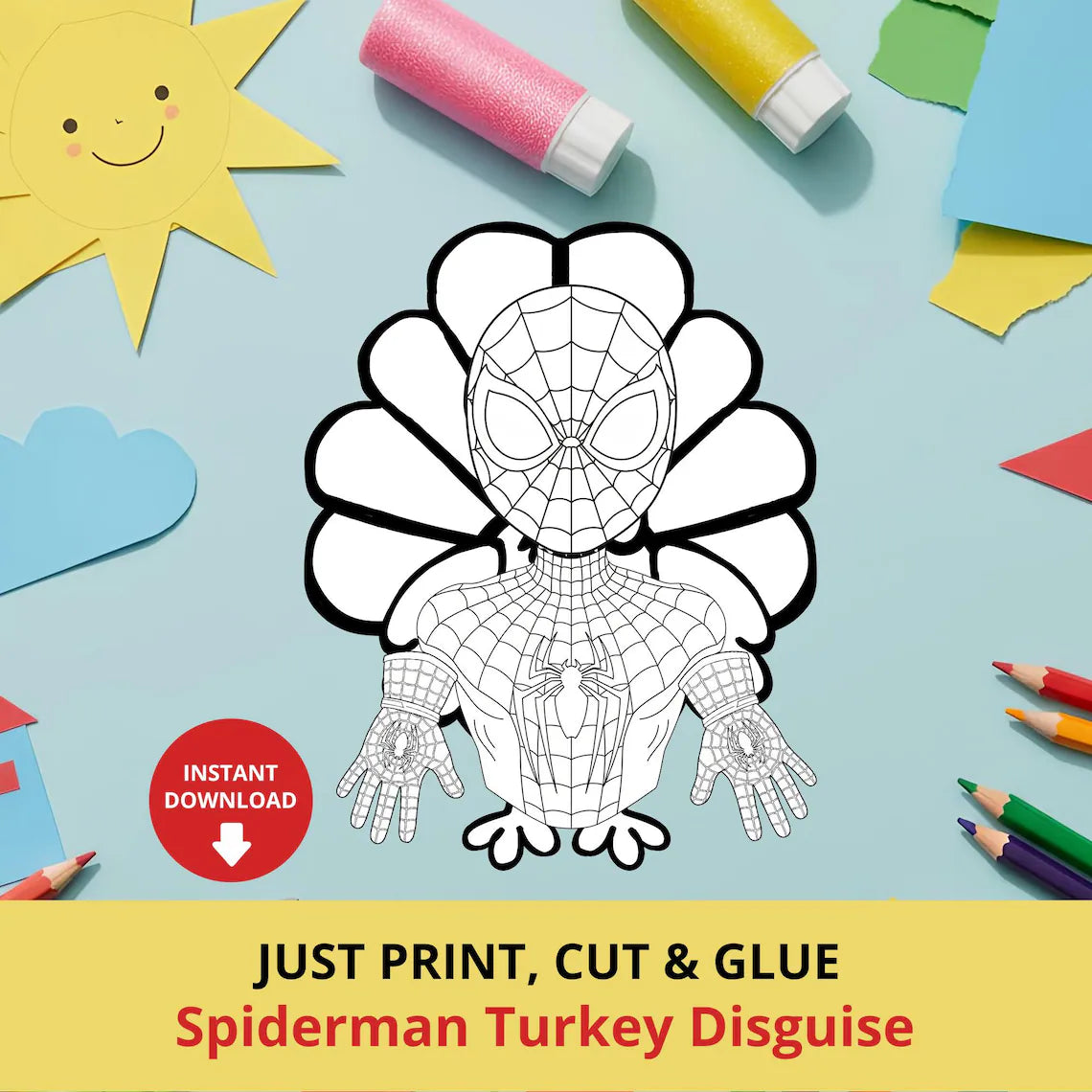 Spiderman Turkey Disguise Printable